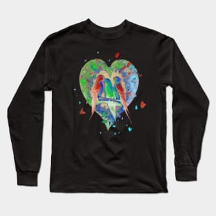 Galentines day and Valentine’s Day happy parrots Long Sleeve T-Shirt